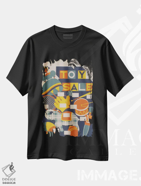 تیشرت مشکی طرح دار "فروش اسباب بازی"، تزئینی اثر کتابخانه کنگره | immage.ir