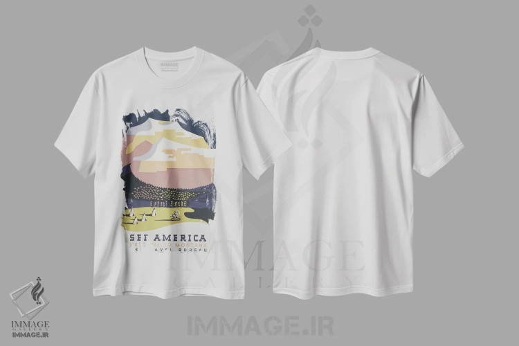 تیشرت سفید طرح دار "به مونتانا خوش آمدید ۲"، تزئینی اثر کتابخانه کنگره | immage.ir