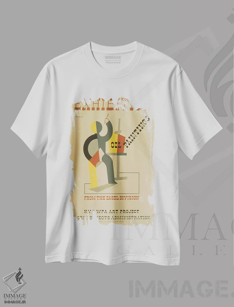 تیشرت سفید طرح دار "پروژه هنری WPA: نقاشی های رنگ روغن از بخش ایزل"، تزئینی اثر کتابخانه کنگره | immage.ir