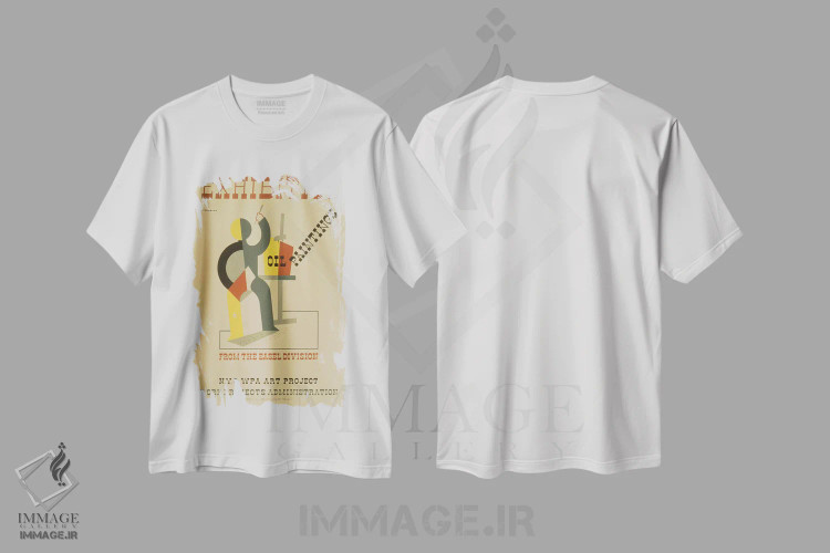 تیشرت سفید طرح دار "پروژه هنری WPA: نقاشی های رنگ روغن از بخش ایزل"، تزئینی اثر کتابخانه کنگره | immage.ir