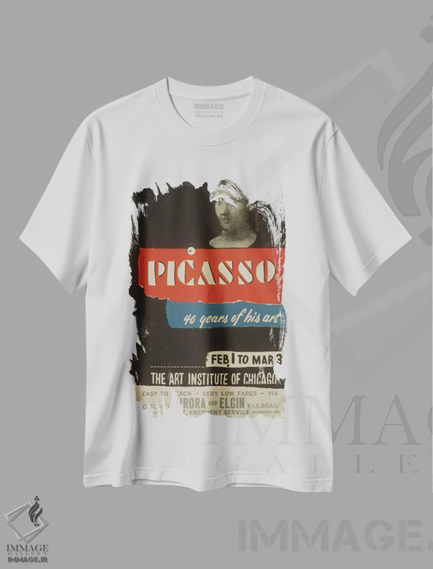 تیشرت سفید طرح دار "پروژه هنری WPA: پیکاسو"، تزئینی اثر کتابخانه کنگره | فروشگاه ایماژ
