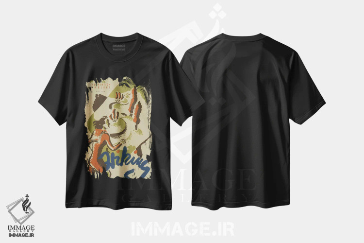 تیشرت مشکی طرح دار "پروژه تفریحی WPA: پیاده روی"، تزئینی اثر کتابخانه کنگره | فروشگاه ایماژ