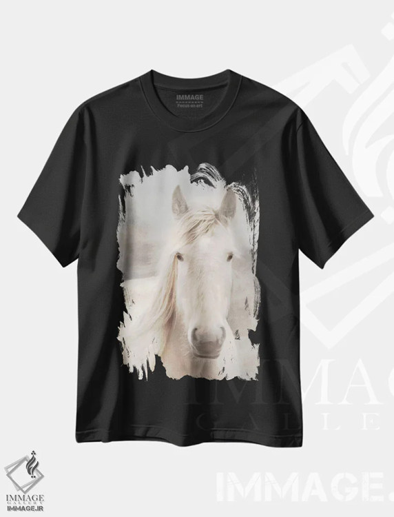 تیشرت مشکی طرح دار زیبایی سفید ۱، دکور روستایی اثر لری دیتِر | فروشگاه ایماژ