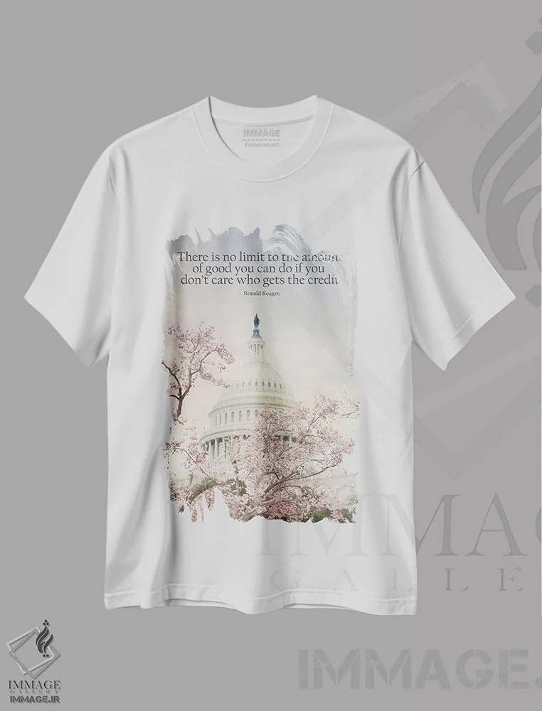 تیشرت سفید طرح دار بدون محدودیت، مدیوم اثر لری دیتِر | فروشگاه ایماژ