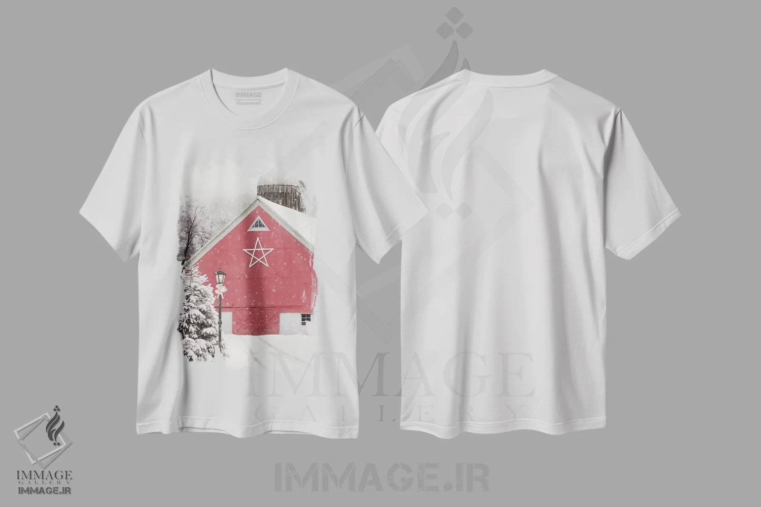 تیشرت سفید طرح دار اصطبل ستاره قرمز، دکور روستایی اثر لری دیتِر | immage.ir