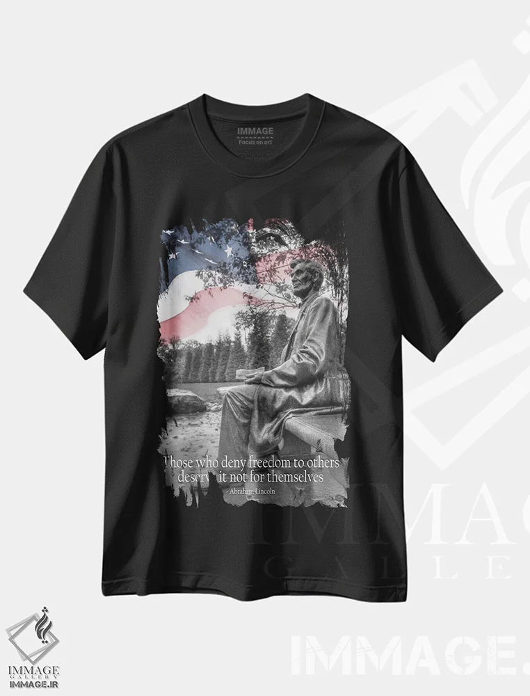 تیشرت مشکی طرح دار "آزادی برای دیگران"، دکور آمریکایی اثر لری دیتِر | immage.ir