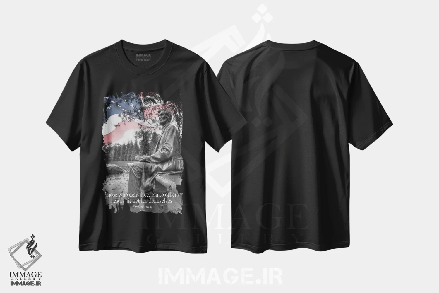 تیشرت مشکی طرح دار "آزادی برای دیگران"، دکور آمریکایی اثر لری دیتِر | immage.ir