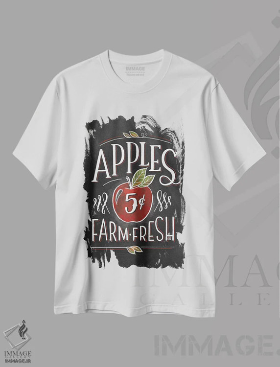 تیشرت سفید طرح دار "سیب چشم روستایی من ۱"، دکور روستایی اثر لونی هریس | immage.ir