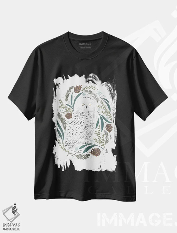تیشرت مشکی طرح دار "کریسمس زمستانی، آرزوهای سرد زمستانی ۲"، تزئینی اثر لونی هریس | immage.ir