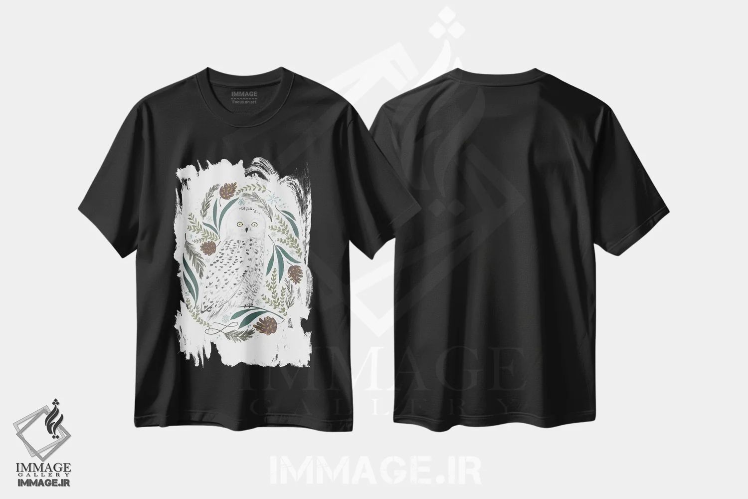 تیشرت مشکی طرح دار "کریسمس زمستانی، آرزوهای سرد زمستانی ۲"، تزئینی اثر لونی هریس | immage.ir