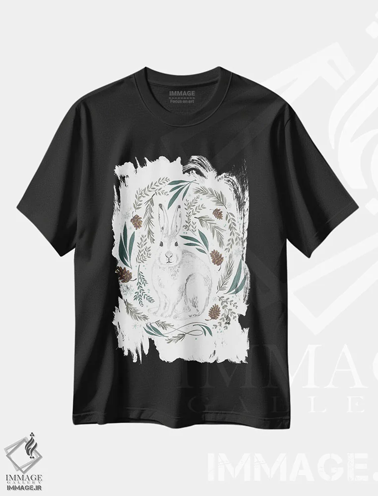 تیشرت مشکی طرح دار "کریسمس زمستانی، آرزوهای سرد زمستانی ۴"، تزئینی اثر لونی هریس | immage.ir