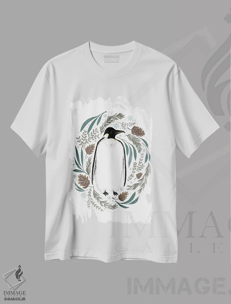 تیشرت سفید طرح دار "کریسمس زمستانی، آرزوهای سرد زمستانی ۳"، تزئینی اثر لونی هریس | immage.ir
