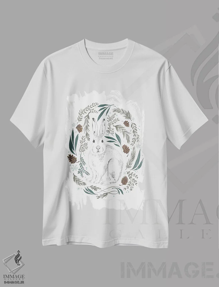 تیشرت سفید طرح دار "کریسمس زمستانی، آرزوهای سرد زمستانی ۴"، تزئینی اثر لونی هریس | فروشگاه ایماژ