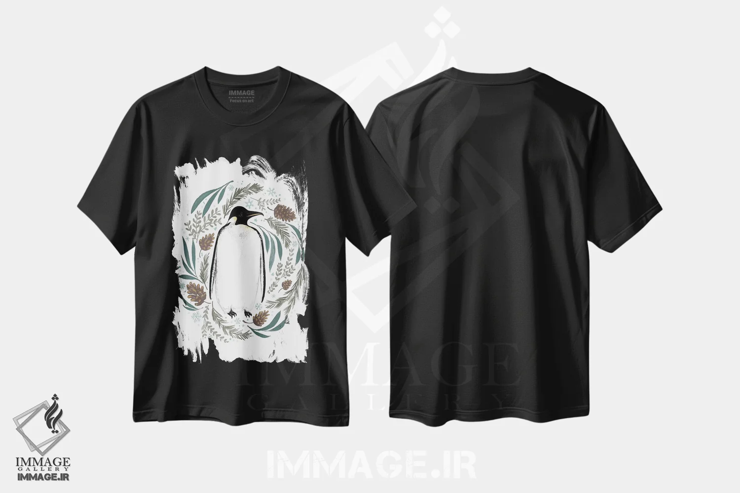 تیشرت مشکی طرح دار "کریسمس زمستانی، آرزوهای سرد زمستانی ۳"، تزئینی اثر لونی هریس | فروشگاه ایماژ