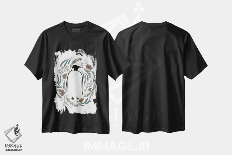 تیشرت مشکی طرح دار "کریسمس زمستانی، آرزوهای سرد زمستانی ۳"، تزئینی اثر لونی هریس | فروشگاه ایماژ