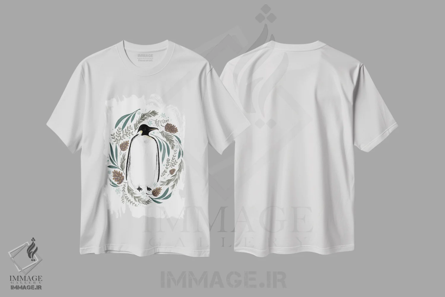 تیشرت سفید طرح دار "کریسمس زمستانی، آرزوهای سرد زمستانی ۳"، تزئینی اثر لونی هریس | immage.ir