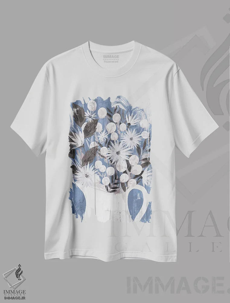 تیشرت سفید طرح دار "پروانه های مزرعه هر روز ۴"، دکور روستایی اثر لونی هریس | فروشگاه ایماژ