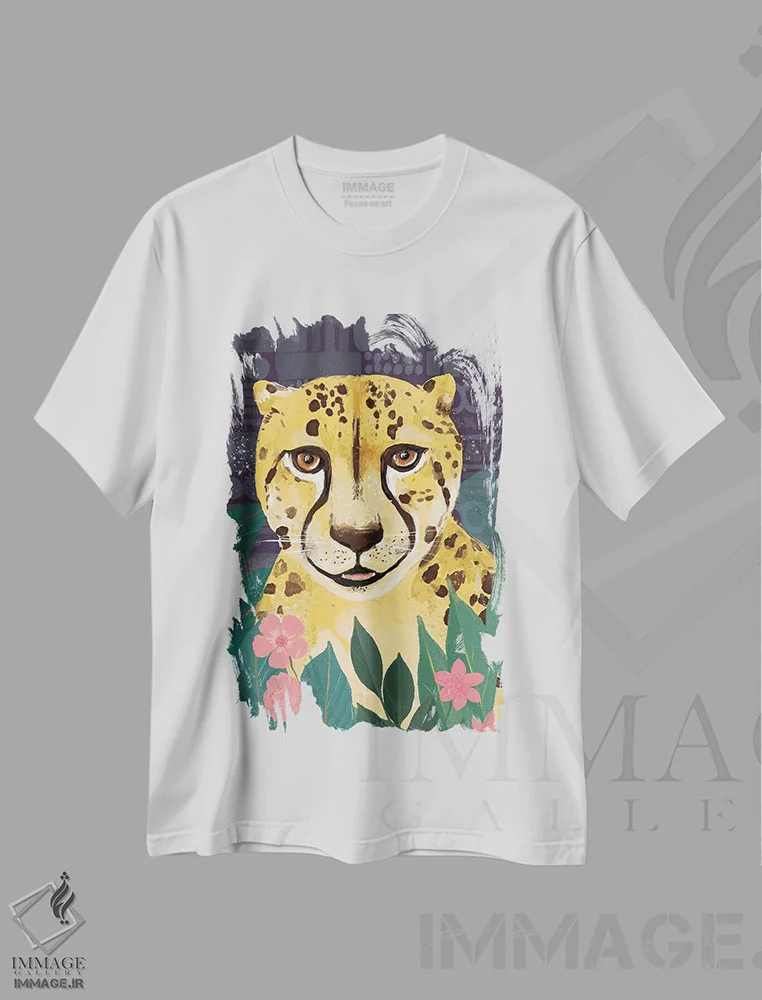 تیشرت سفید طرح دار "تب جنگل ۱"، تزئینی اثر لونی هریس | فروشگاه ایماژ