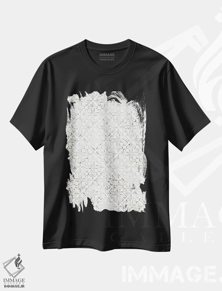 تیشرت مشکی طرح دار "عشق روزمره اینجا زندگی می کند ۳"، آبستره اثر لونی هریس | immage.ir
