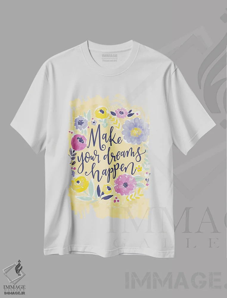 تیشرت سفید طرح دار "هر روز"، هنر دیجیتال اثر لونی هریس | immage.ir
