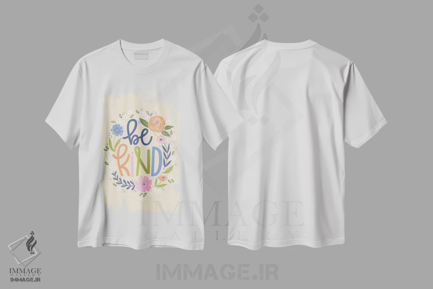 تیشرت سفید طرح دار "مهربان باش"، هنر دیجیتال اثر لونی هریس | فروشگاه ایماژ
