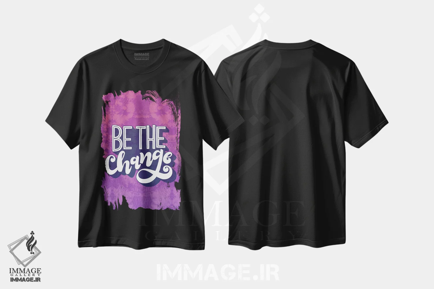 تیشرت مشکی طرح دار "تغییر باش"، هنر دیجیتال اثر لونی هریس | فروشگاه ایماژ