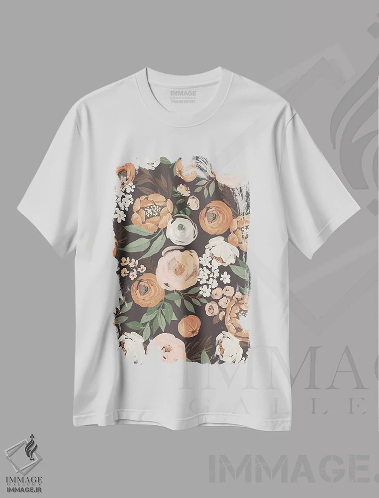 تیشرت سفید طرح دار "گل های خاکی"، دکور بوهمی اثر لونی هریس | immage.ir