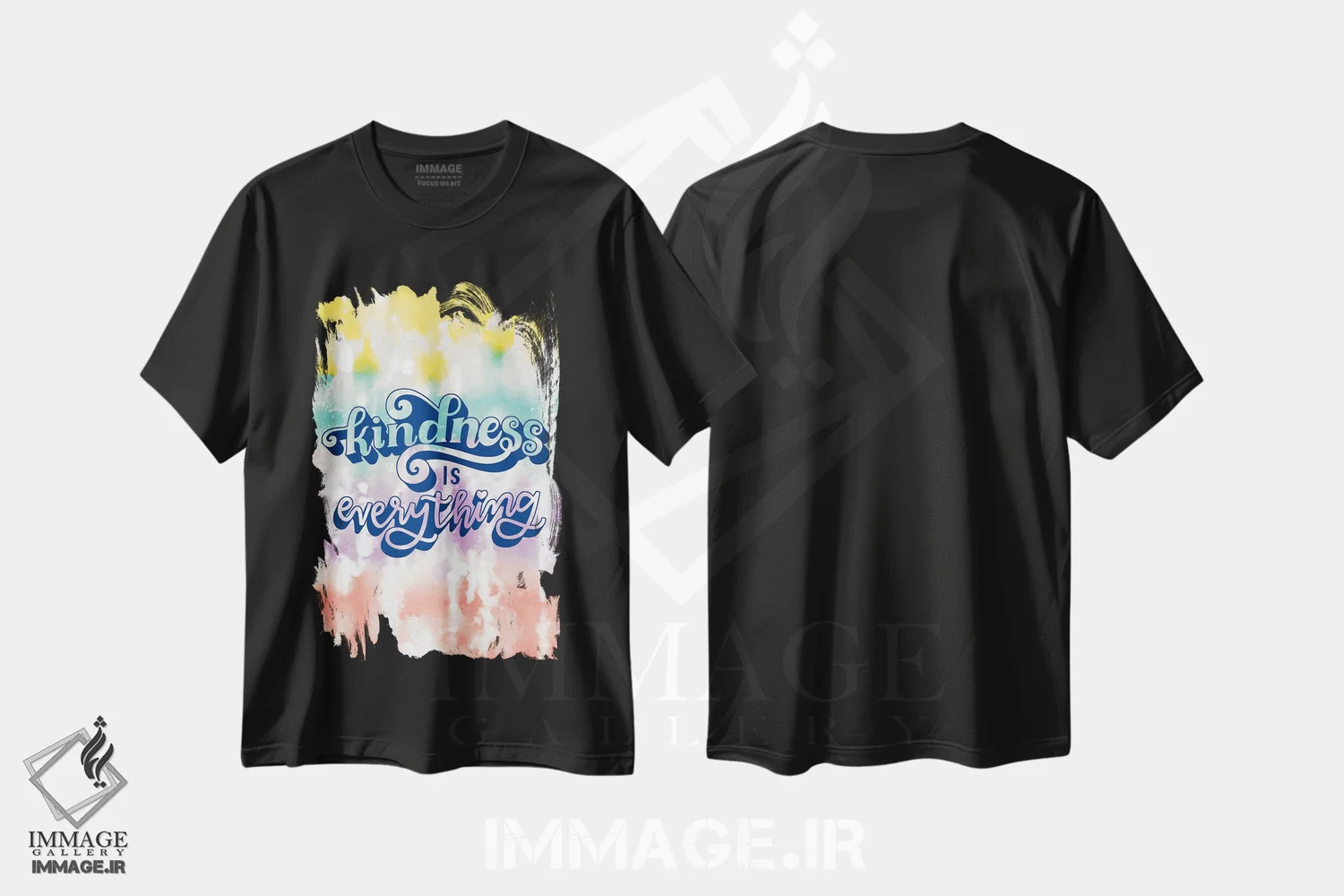 تیشرت مشکی طرح دار "مهربانی همه چیز است"، هنر دیجیتال اثر لونی هریس | فروشگاه ایماژ