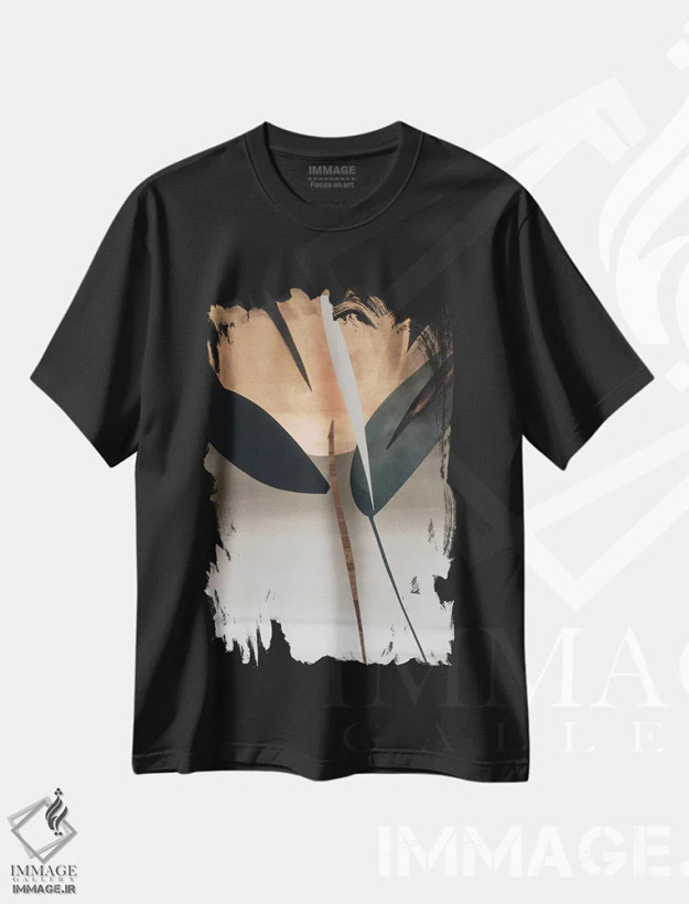 تیشرت مشکی طرح دار "حرکت دوم ۱"، آبستره اثر لولا آبلان | فروشگاه ایماژ