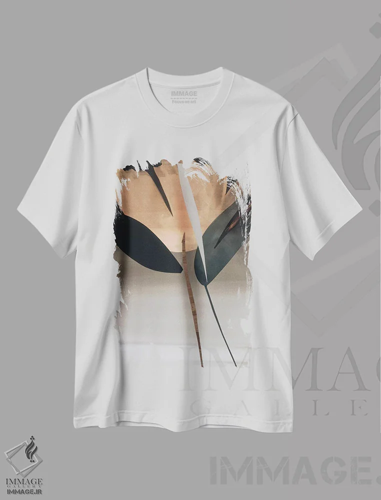 تیشرت سفید طرح دار "حرکت دوم ۱"، آبستره اثر لولا آبلان | immage.ir