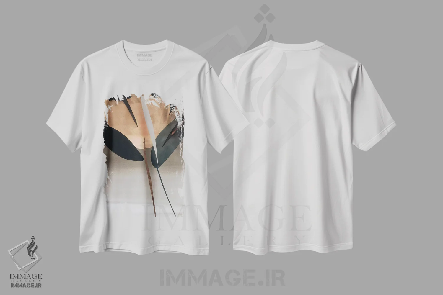 تیشرت سفید طرح دار "حرکت دوم ۱"، آبستره اثر لولا آبلان | immage.ir