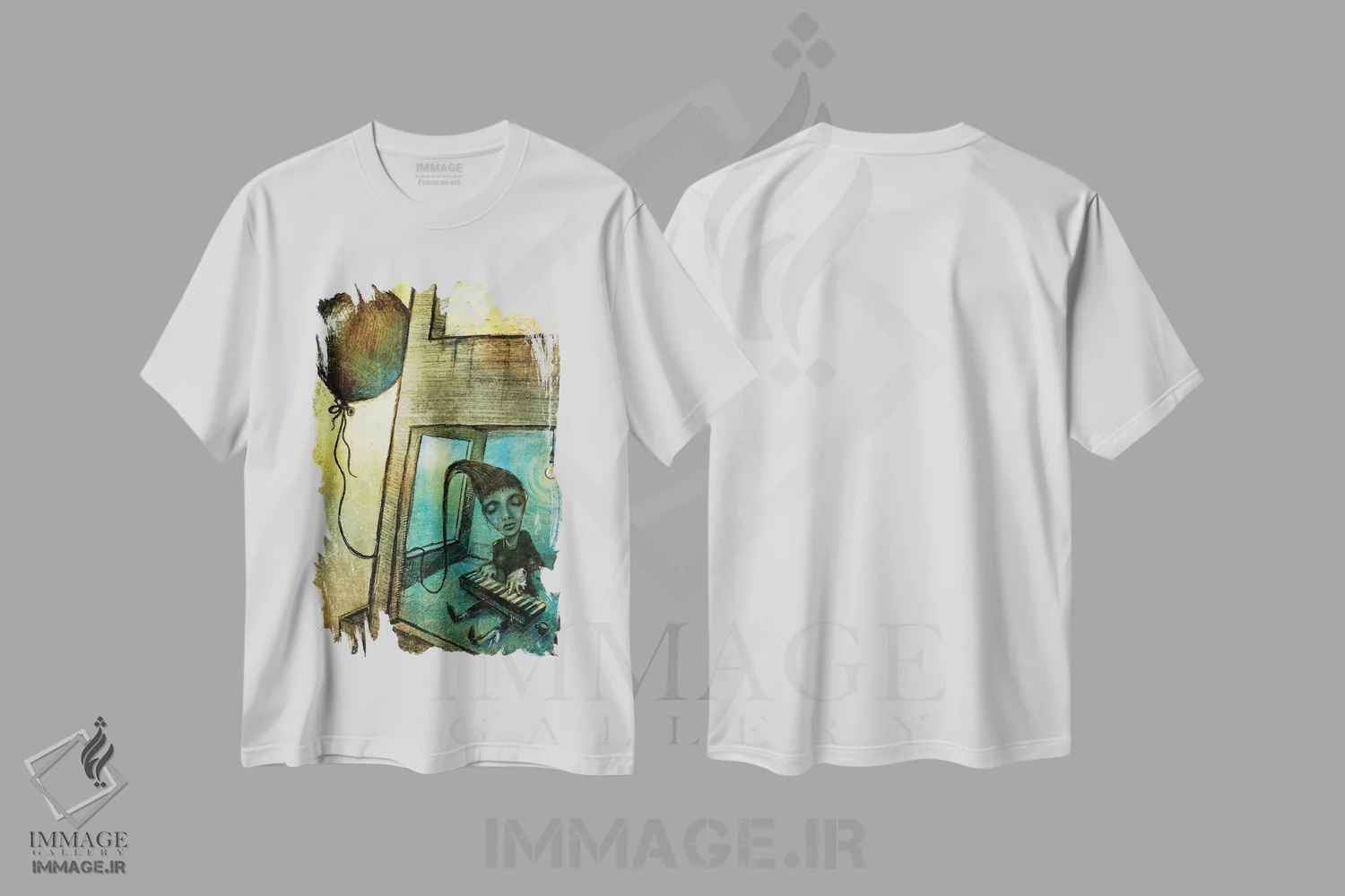 تیشرت سفید طرح دار "رویای پرواز"، دکوراسیون جایگزین اثر لیت او'مالی | immage.ir