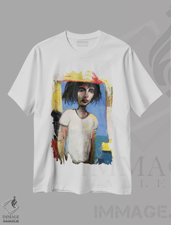 تیشرت سفید طرح دار "از درون به بیرون"، هنر فاخر معاصر اثر لیت او'مالی | immage.ir