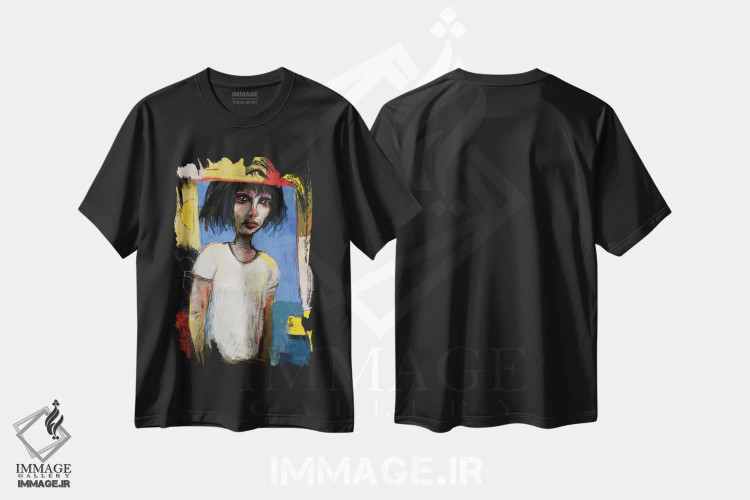 تیشرت مشکی طرح دار "از درون به بیرون"، هنر فاخر معاصر اثر لیت او'مالی | فروشگاه ایماژ