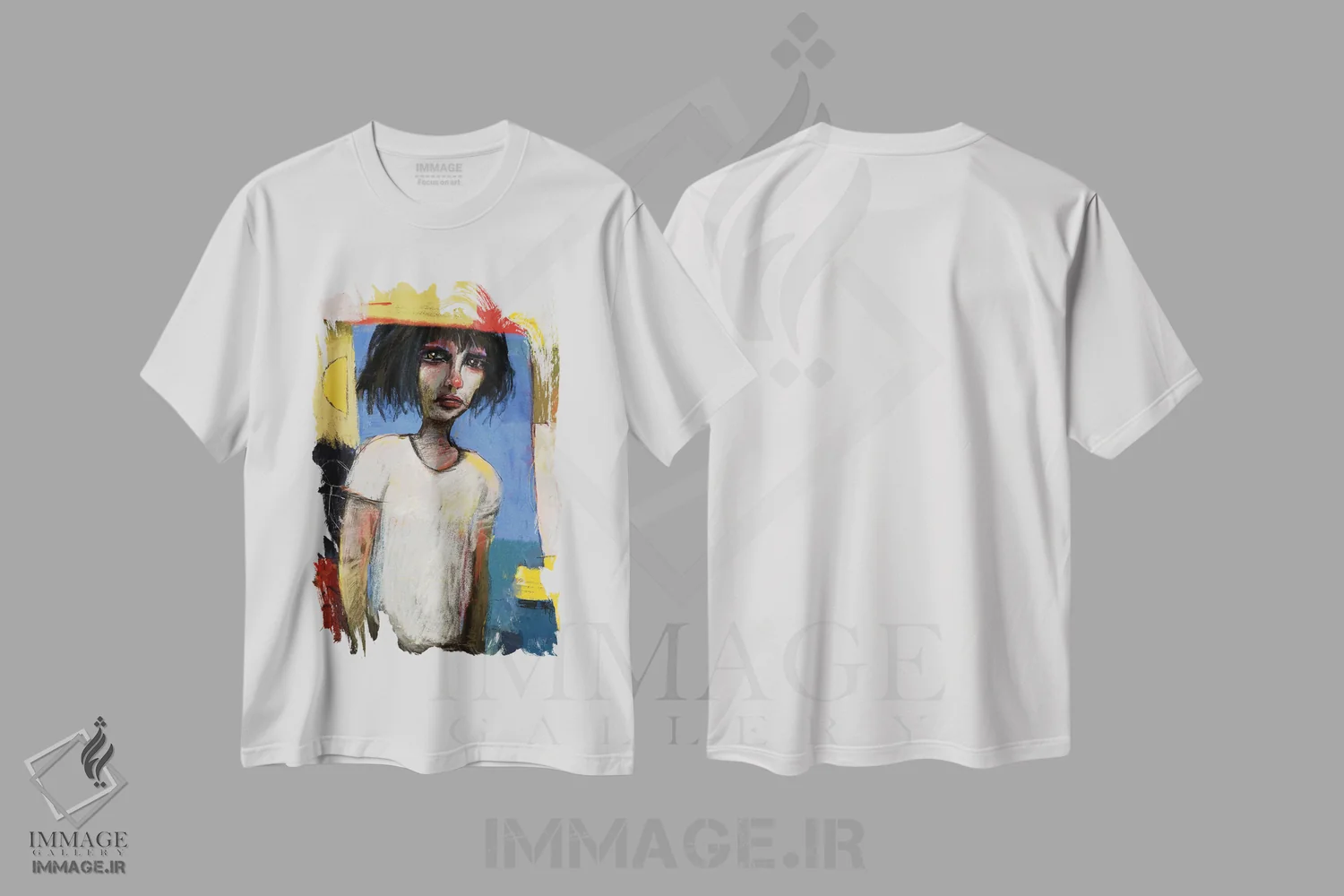 تیشرت سفید طرح دار "از درون به بیرون"، هنر فاخر معاصر اثر لیت او'مالی | immage.ir