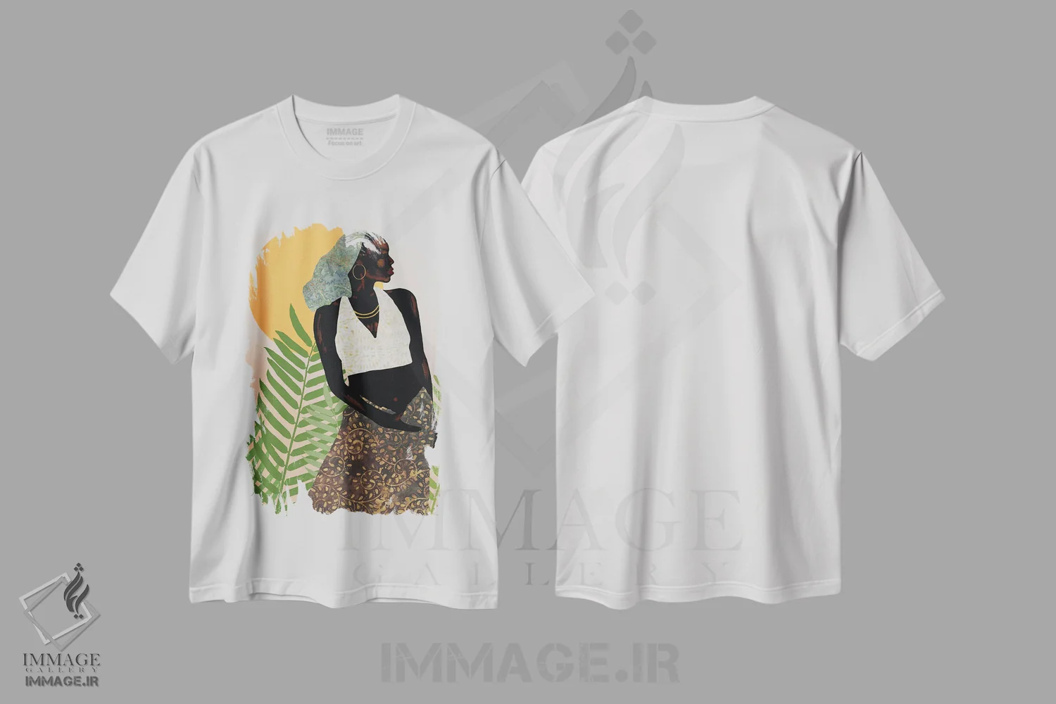 تیشرت سفید طرح دار "وقار او"، هنر آمریکایی آفریقایی تبار اثر آلونزو ساندرز | immage.ir