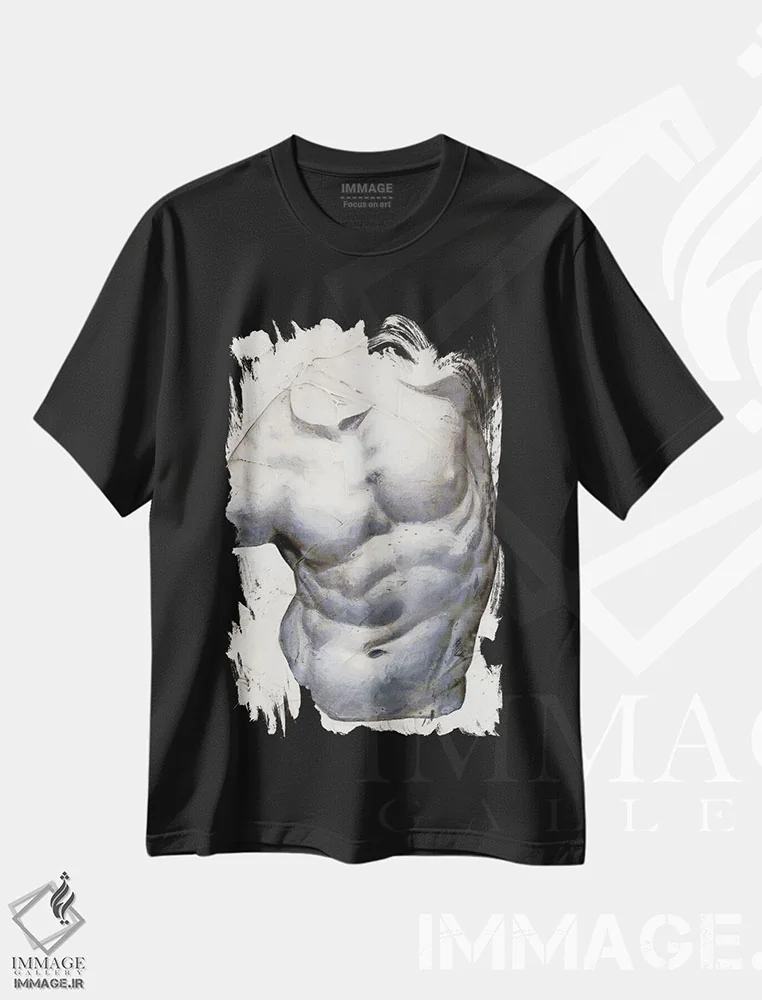 تیشرت مشکی طرح دار "مطالعه کلاسیک ۷"، دکور معاصر اثر آلونزو ساندرز | immage.ir