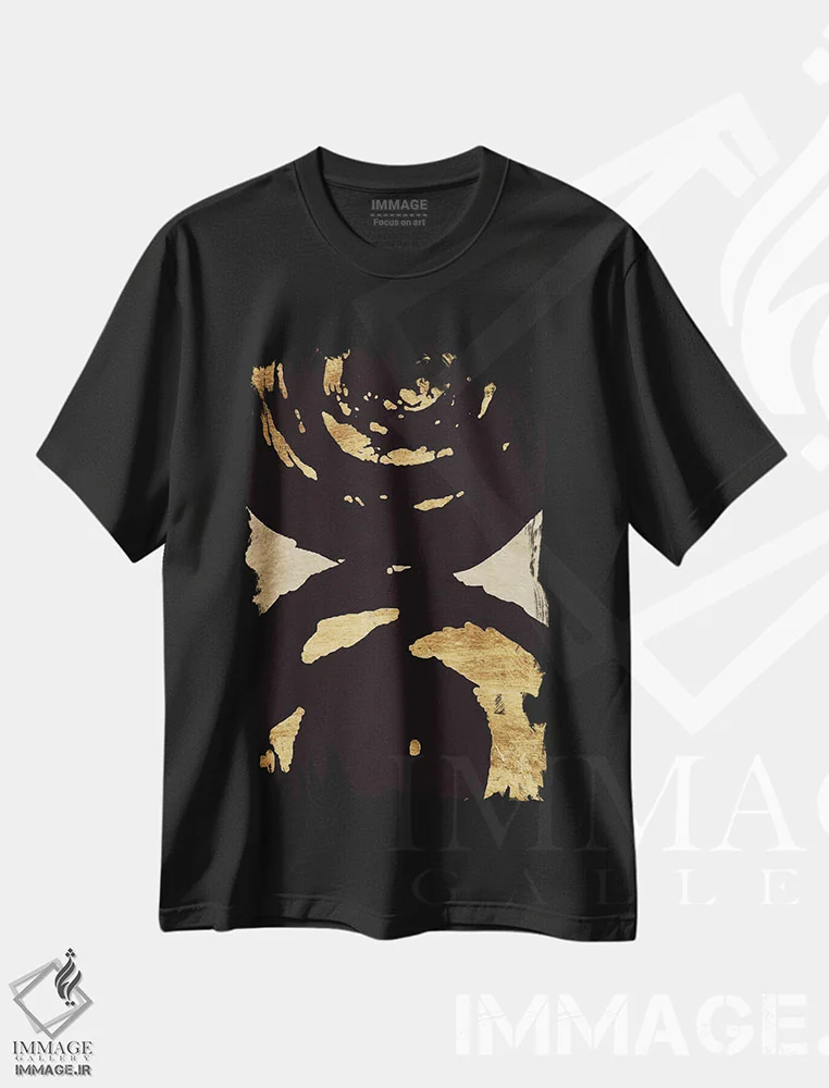 تیشرت مشکی طرح دار "چرخش بر چرخش ۱"، آبستره اثر آلونزو ساندرز | immage.ir
