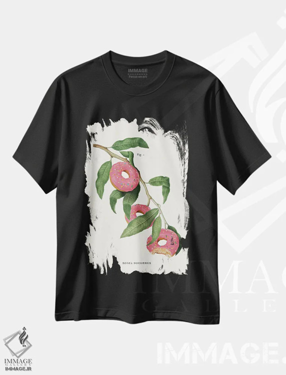 تیشرت مشکی طرح دار "کارخانه دونات"، هنر دیجیتال اثر یوناس لوس | immage.ir