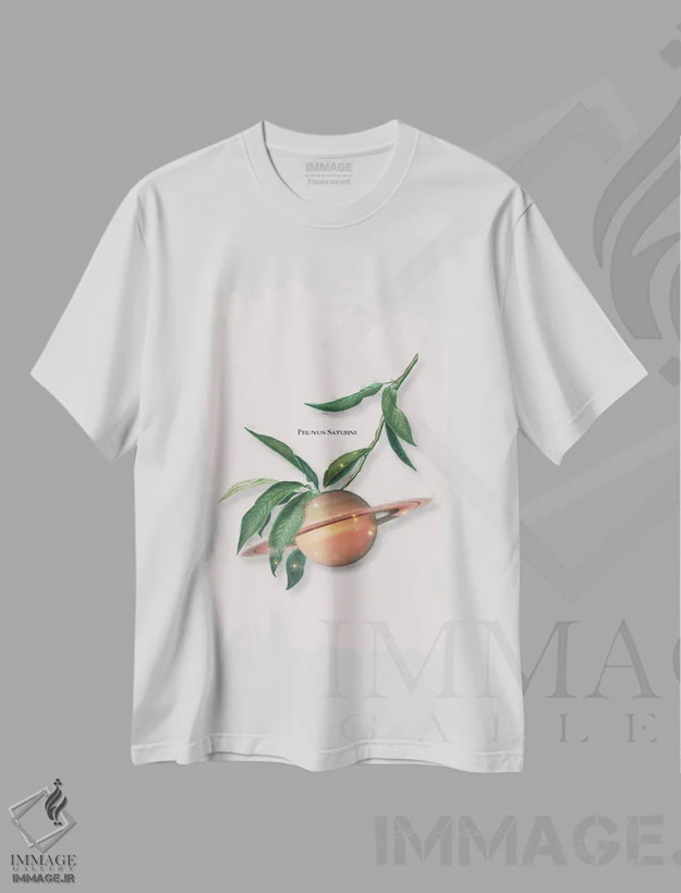 تیشرت سفید طرح دار "میوه زحل"، هنر دیجیتال اثر یوناس لوس | فروشگاه ایماژ