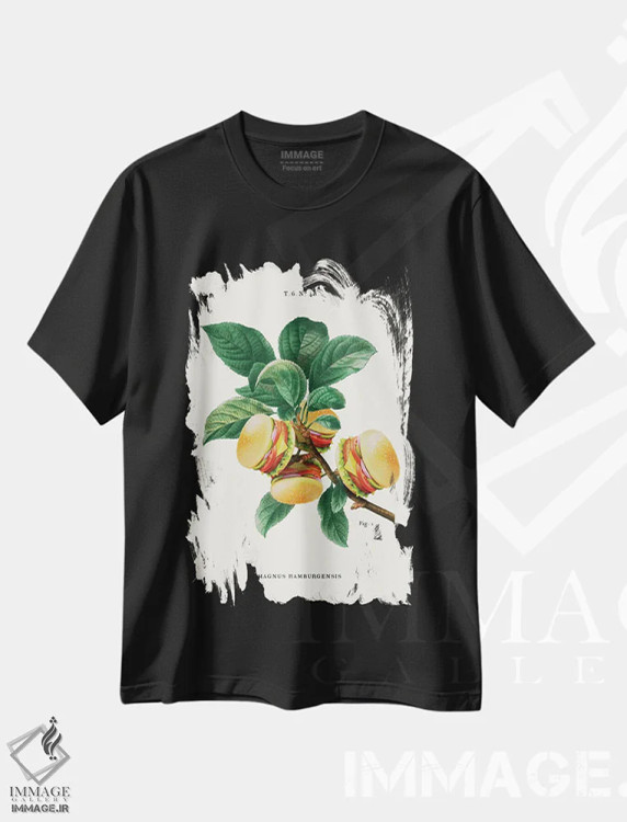 تیشرت مشکی طرح دار "کارخانه برگر"، هنر دیجیتال اثر یوناس لوس | immage.ir