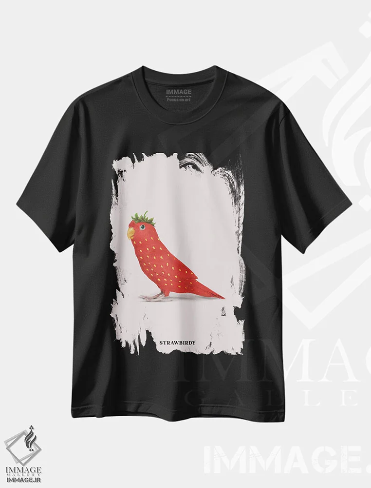 تیشرت مشکی طرح دار "پرنده کاهی"، هنر دیجیتال اثر یوناس لوس | immage.ir