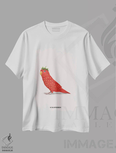 تیشرت سفید طرح دار "پرنده کاهی"، هنر دیجیتال اثر یوناس لوس | فروشگاه ایماژ