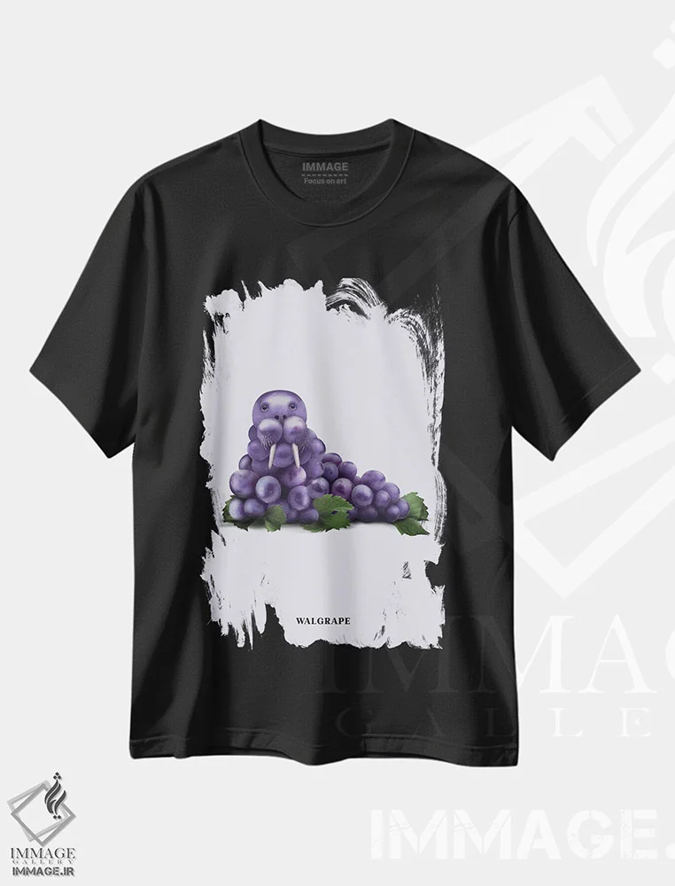 تیشرت مشکی طرح دار "وال گِرِیپ"، هنر دیجیتال اثر یوناس لوس | فروشگاه ایماژ