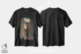 تیشرت مشکی طرح دار "دختر وارونه"، تزئینی اثر یوناس لوس | فروشگاه ایماژ