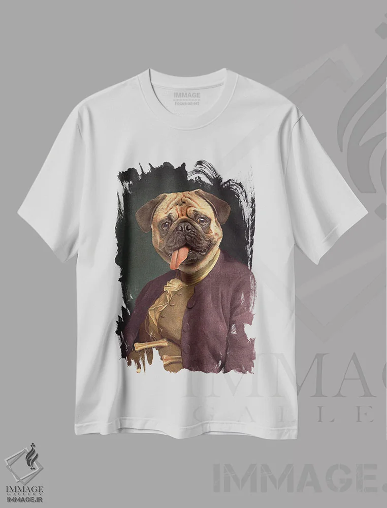 تیشرت سفید طرح دار "بنجامین پاگ"، تزئینی اثر یوناس لوس | immage.ir