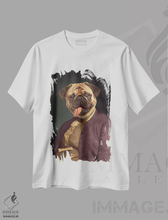 تیشرت سفید طرح دار "بنجامین پاگ"، تزئینی اثر یوناس لوس | immage.ir