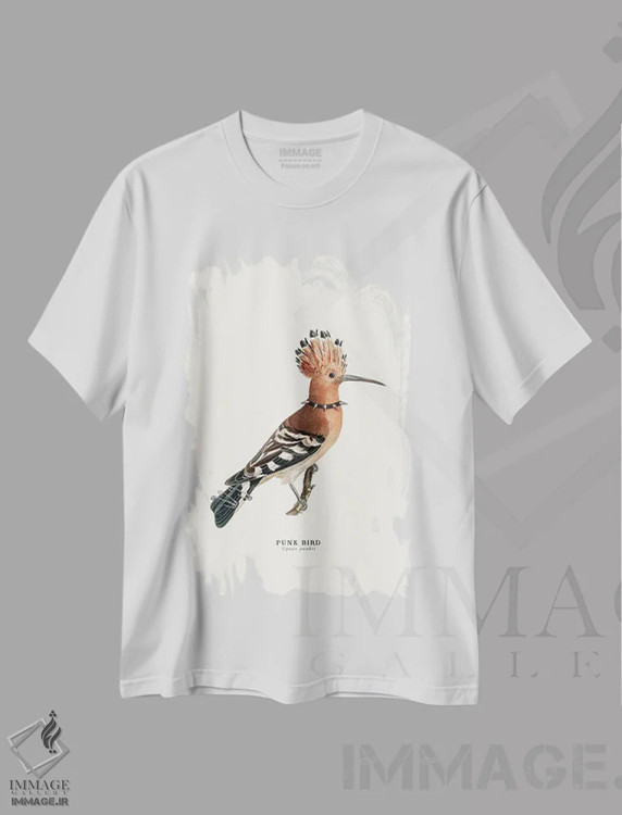 تیشرت سفید طرح دار "پرنده پانک"، دکوراسیون جایگزین اثر یوناس لوس | immage.ir