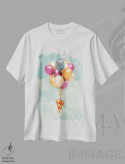 تیشرت سفید طرح دار "بادکنک های پیتزا"، هنر دیجیتال اثر یوناس لوس | فروشگاه ایماژ