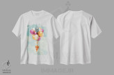 تیشرت سفید طرح دار "بادکنک های پیتزا"، هنر دیجیتال اثر یوناس لوس | فروشگاه ایماژ